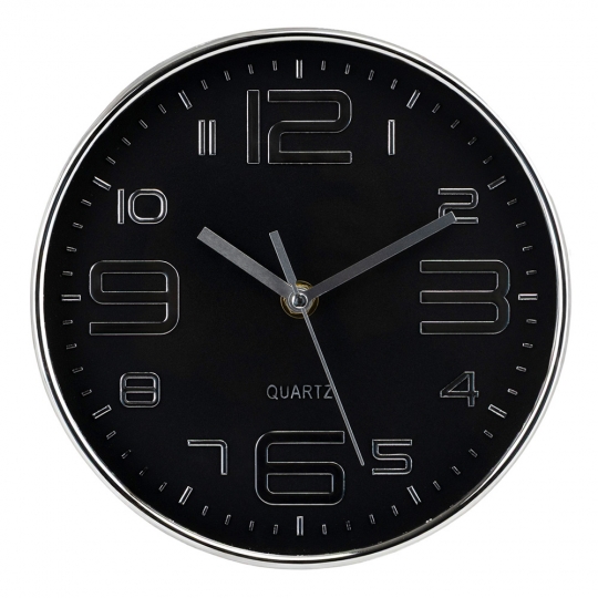 Годинник настінний "Меридіан" 20 см чорно-срібний
