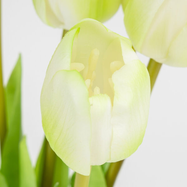 Штучний букет тюльпанів 5 бутонів/ 45 см "Весняна насолода" (латекс) білий