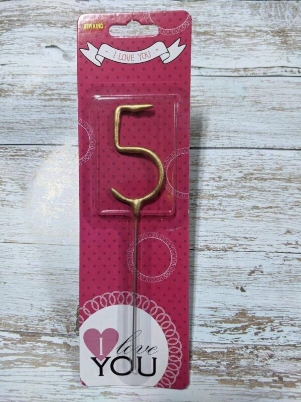 Свічка-цифра бенгальська (0-9) золото/срібло 1 шт