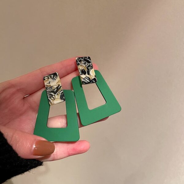Сережки акрилові геометричні зелені (8056)