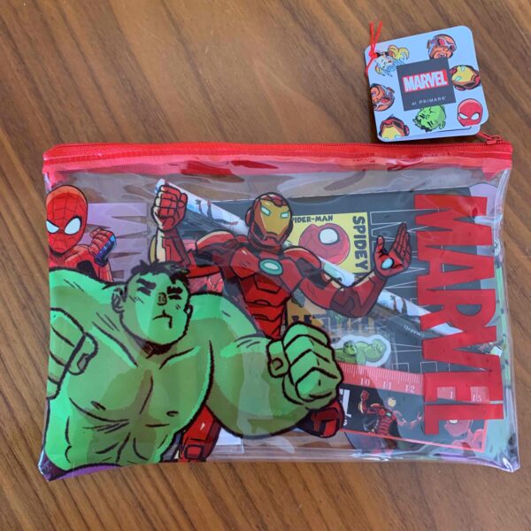 Набір канцелярський Primark "Marvel" пенал/ручки/гумки/блокнот