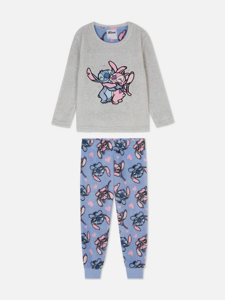 Піжама дитяча Primark "Stitch" флісова пухнаста сіра