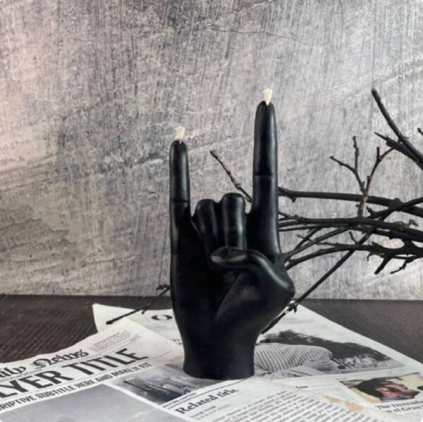 Свічка воскова "Rock / Круто!" 5C 15 см чорна