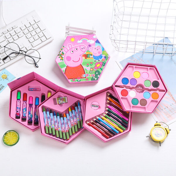 Набір для малювання, 46 предметів (олівці, фломастери, акварельні фарби, крейда)