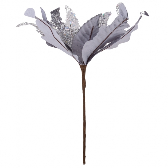 Декоративна квітка "Пуансетія" сіра 32 см