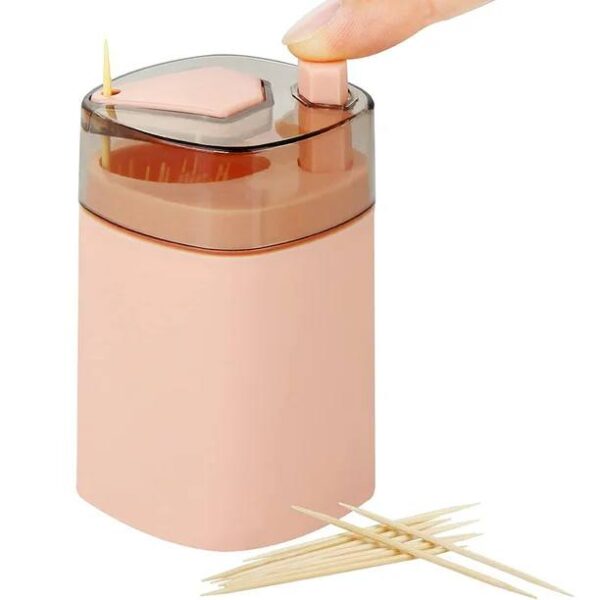 Тримач для зубочисток автоматичний пластиковий в скандинавському стилі, синій/білий/рожевий