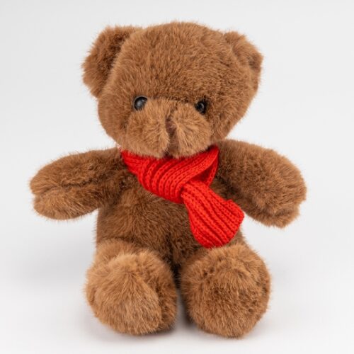М'яка іграшка "Ведмедик з червоним шарфом" 31 см