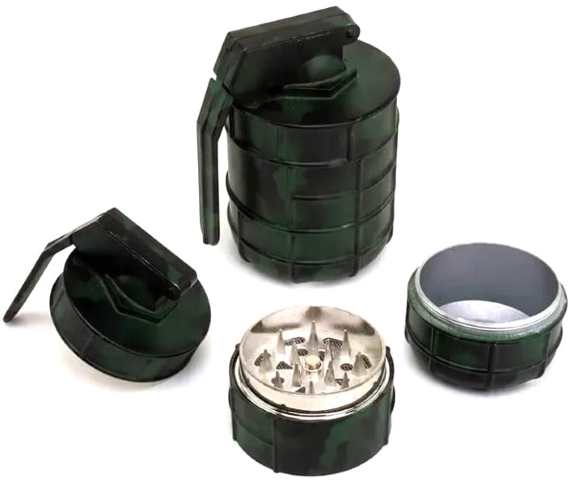 Гріндер/ Подрібнювач тютюну/ канабісу "Граната" 50 мм (3 секції) метал хакі