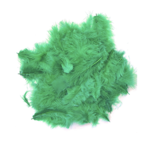 Наповнювач для подарунків пір'я 10 г зелене