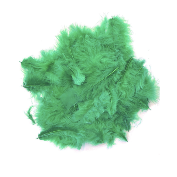 Наповнювач для подарунків пір'я 10 г зелене