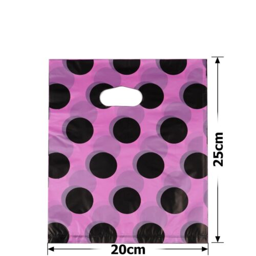 Пакет подарунковий ПВХ (20*25) рожевий в горошок