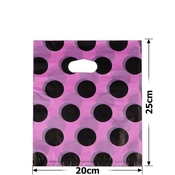 Пакет подарунковий ПВХ (20*25) рожевий в горошок