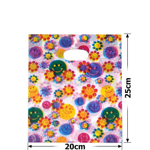 Пакет подарунковий ПВХ (20*25) смайлики-квіти