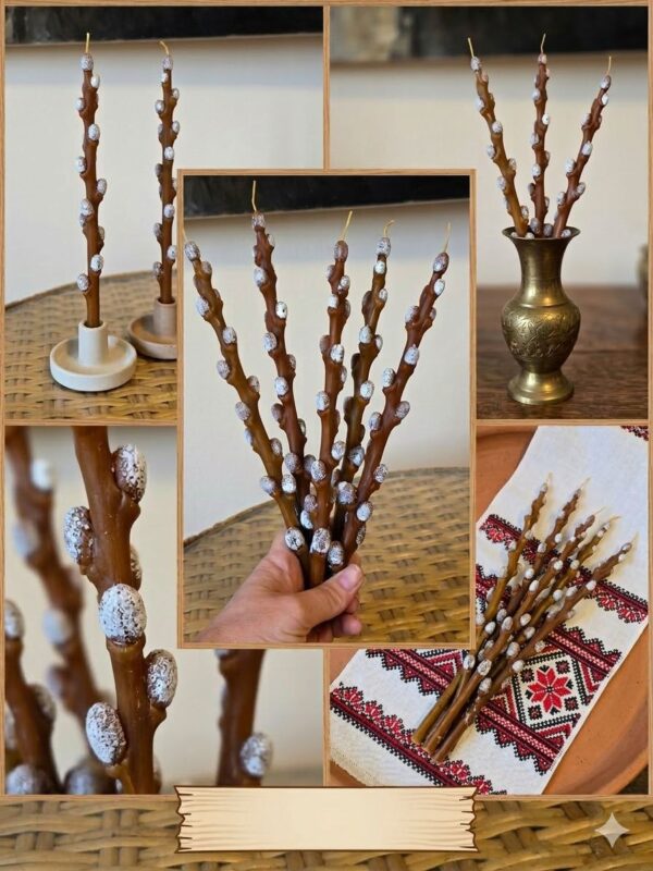 Свічка "Верба" Solodka "M" 25 см (бджолиний віск)