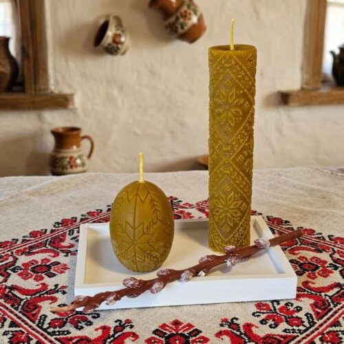 Набір свічок "Великодній орнамент" Solodka (бджолиний віск) 3 шт