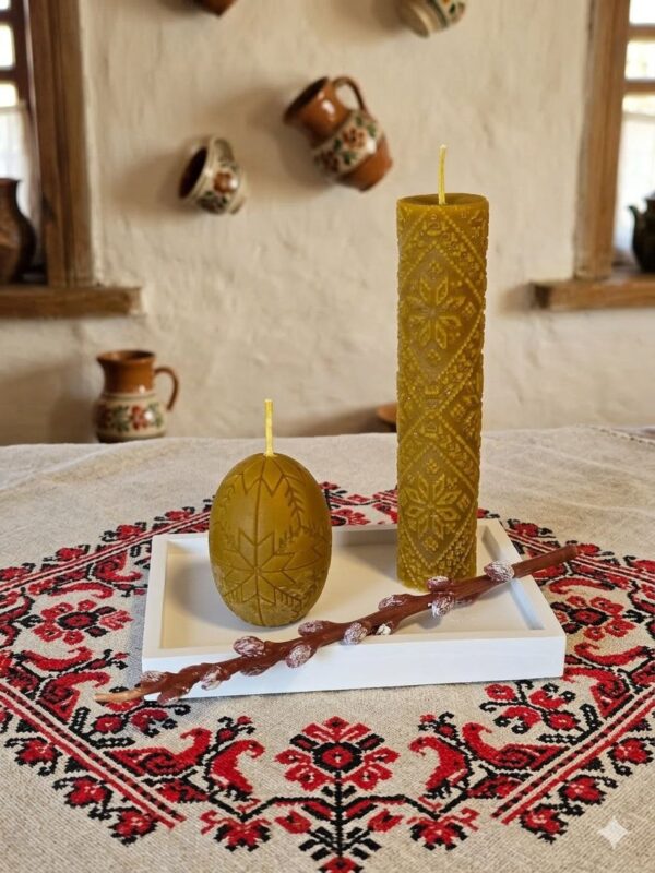 Набір свічок "Великодній орнамент" Solodka (бджолиний віск) 3 шт