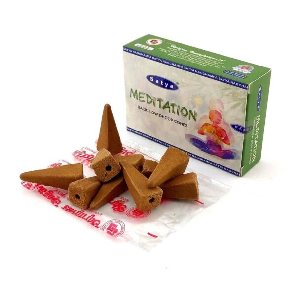 Пахощі Арома-конуси Meditation Backflow Cones Satya 10шт/уп. зі зворотним потоком Медитація