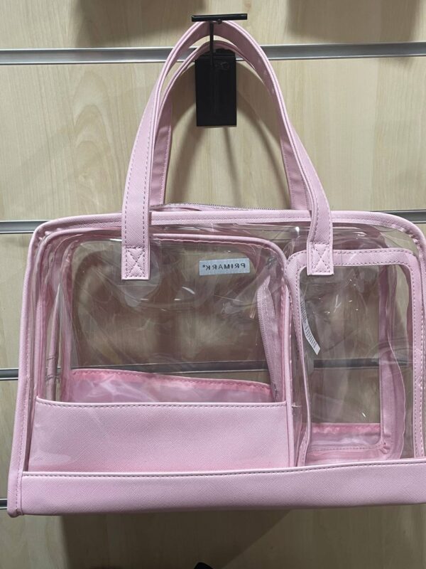 Набір косметичок Primark прозоро-рожева 3 в 1