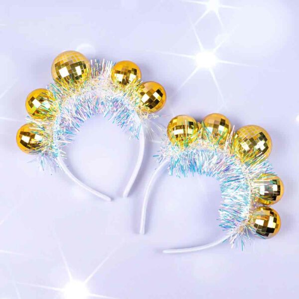 Обруч Новорічний "Ялинкові кульки" золотий