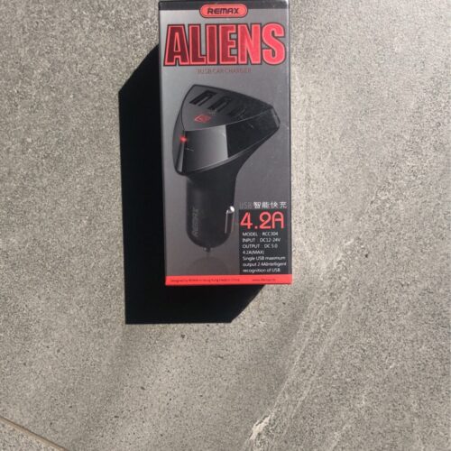 REMAX CAR CHARGER (ALIEN Series) (RCC304) 4.2A, 3 порта, чорний