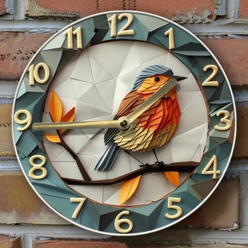 Годинник настінний "Пташка-3D" безшумний алюмінієвий D 20см