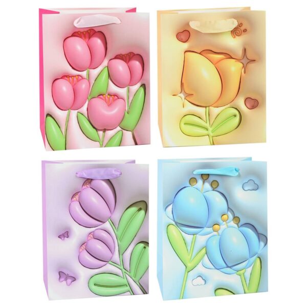 Пакет подарунковий "S" (23*18*10) "Квіти 3D"