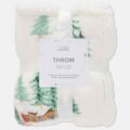 Плед «Будиночки у лісі» THROW Primark 120*150 пухнастий фліс білий