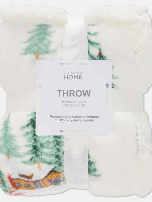 791e97c9-a626-4a1d-b499-882d7c80000a.jpg Плед «Будиночки у лісі» THROW Primark 120*150 пухнастий фліс білий
