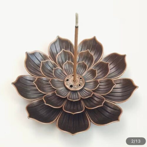 Підставка для аромапаличок "Лотос" металева 6 см бронзовий