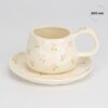 Чашка керамічна з блюдцем "Ніжний цвіт" 300 мл