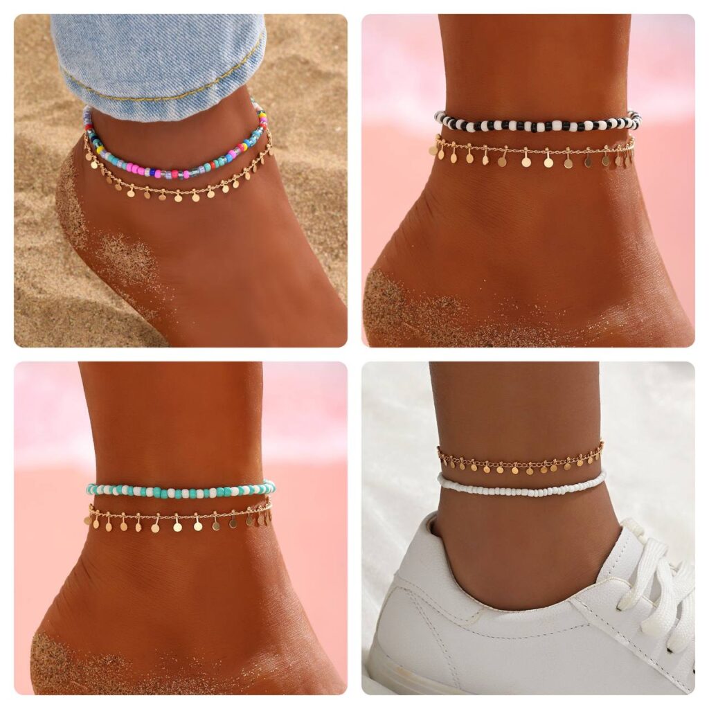 Прикраса на ногу ланцюжки 2 шт (2523)