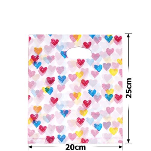 Пакет подарунковий ПВХ (20*25) "Кольорові сердечка"