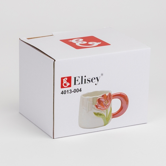 Чашка керамічна "Помаранчеві тюльпани" 400 мл