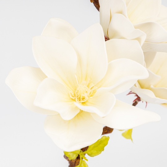 Штучна гілка магнолія (латекс) 75 см кремова