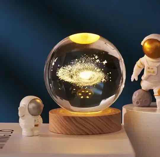 Нічник скляна куля "Зіркова Туманність/ Галактика" 8 см