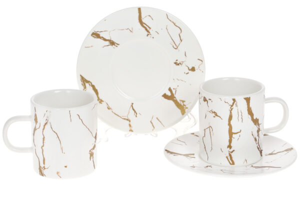 7be8be27-b529-4750-a8fb-e34c468ce420.jpg Чашка з блюдцем кавова/чайна порцелянова "Мармурова Розкіш" чорний із золотом 220 мл 1 шт