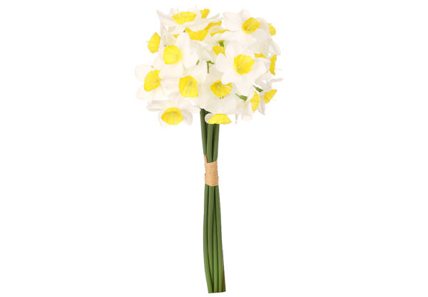 Штучний букет нарцисів 32 см білий
