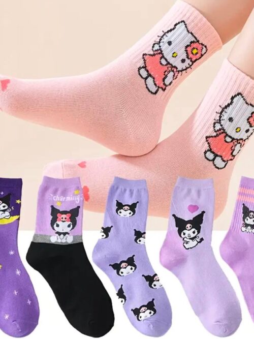Шкарпетки жіночі/дитячі "Kuromi" середні