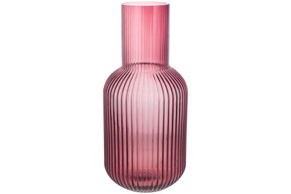 Ваза скляна "Bottle" 34 см пурпурова