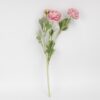 Штучна гілка ранункулюс 3 бутони 50 см світло-рожевий