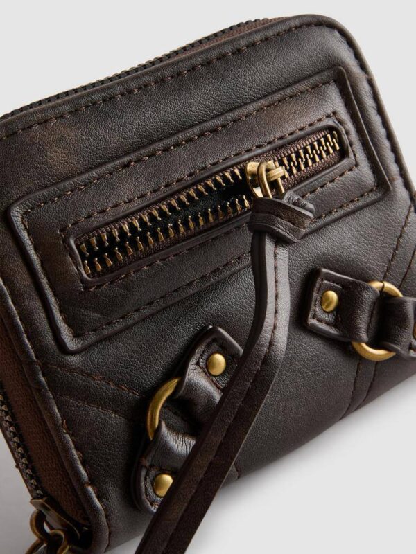 Гаманець компактний з еко-шкіри Primark коричневий