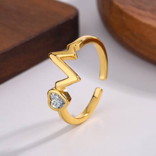 Каблучка жіноча "Кардіаграма" золота (10455)