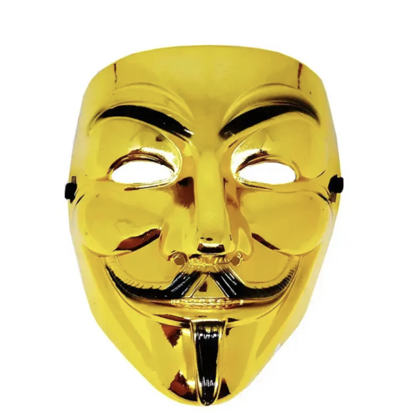 Маска карнавальна Гая Фокса "Анонімус" золота