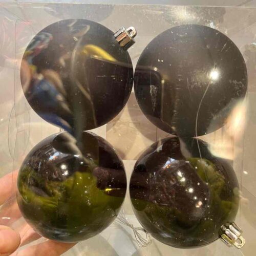 Набір ялинкових іграшок 8см/ 4шт (пластик) чорний онікс