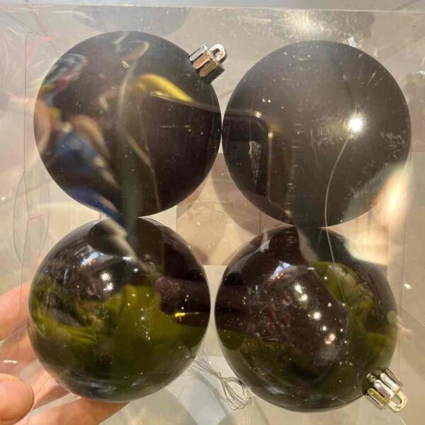 Набір ялинкових іграшок 8см/ 4шт (пластик) чорний онікс