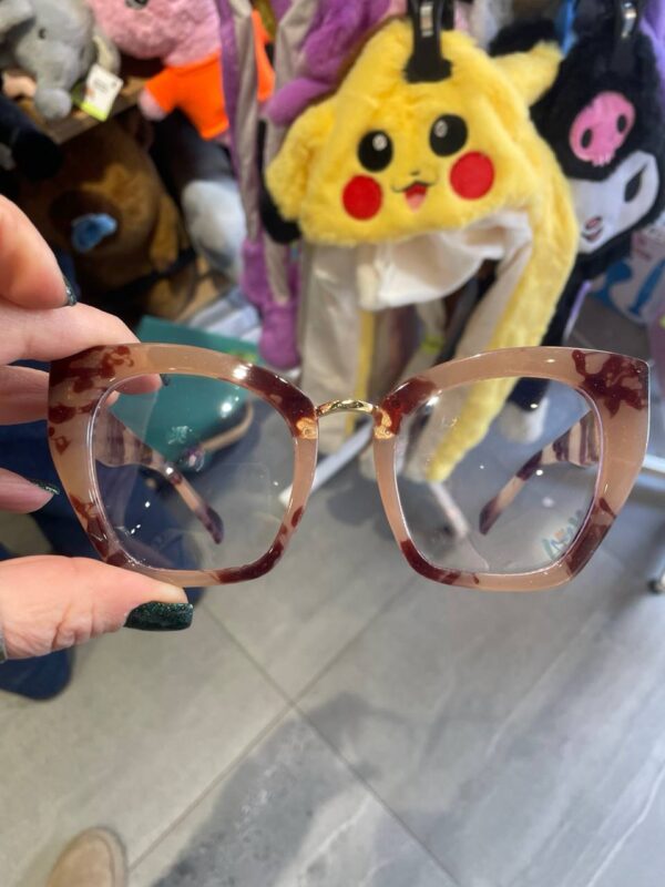 Окуляри антиблікові жіночі прозорі трапеція кошачі