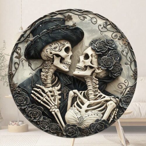 Декор на Хелловін картина "Закохані скелети" 20 см