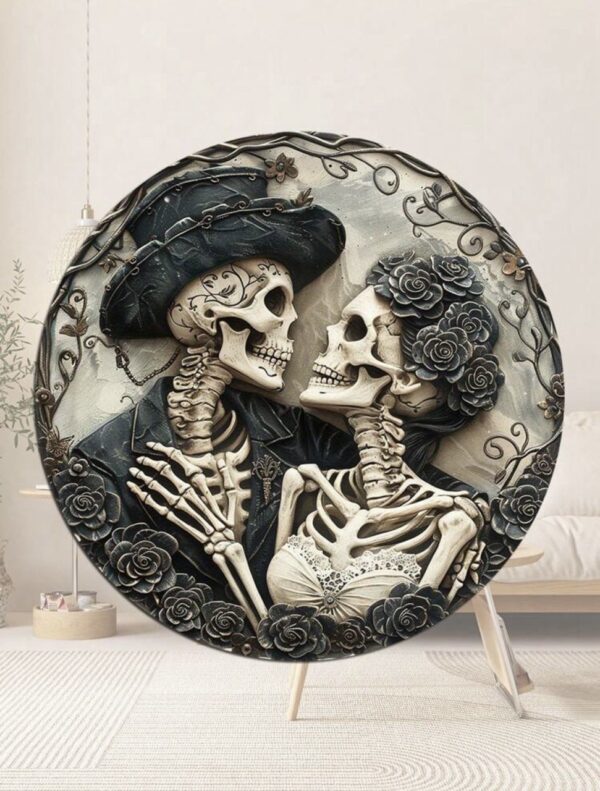 Декор на Хелловін картина "Закохані скелети" 20 см
