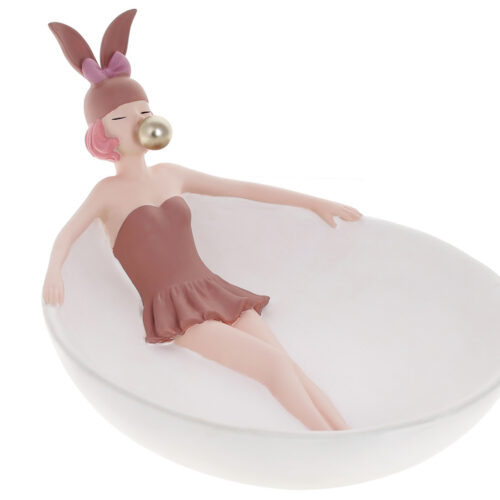 823f6cad-71fa-4e36-9206-002770f4b06b.jpg Тарілочка для прикрас "Дівчинка-Зайчик" 28 см білий з рожевим