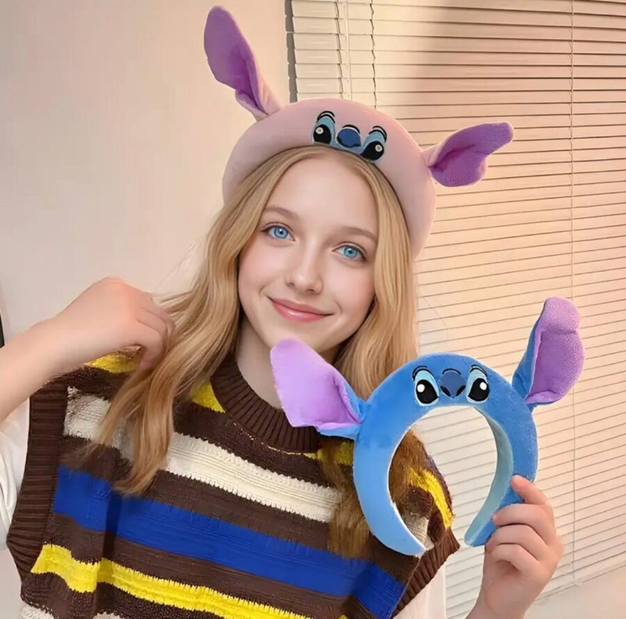 Обруч для волосся плюшевий "Stitch/ Стітч" мікс кольорів
